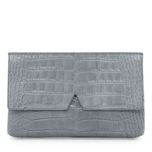 Vince Crocodile Embossed Medium Clutch